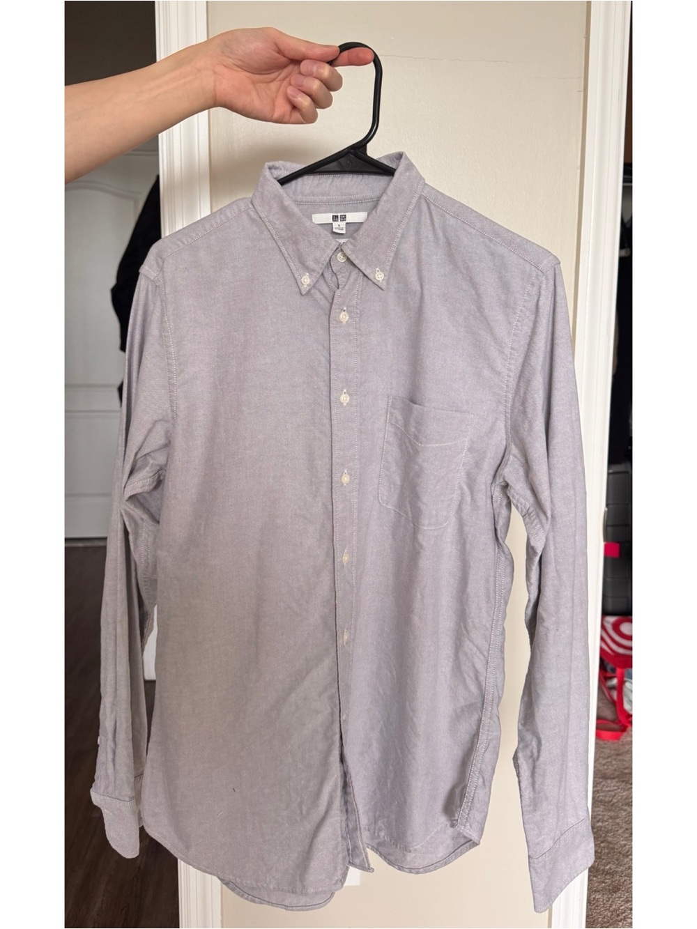 Uniqlo Men's Gray Button-Down Oxford Shirt